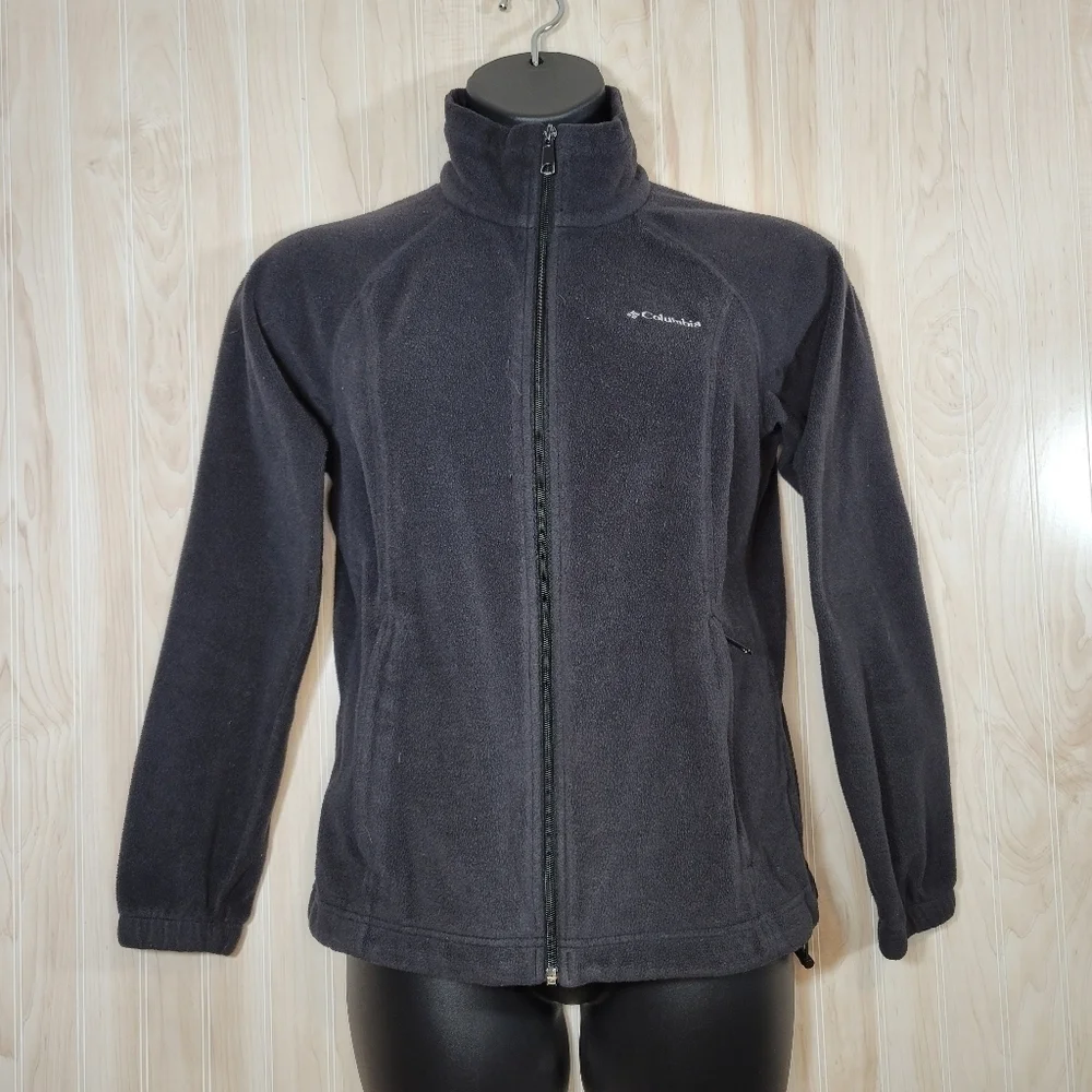 Columbia Black Fleece Full-Zippered Jacket Sz Med